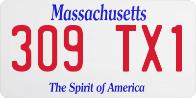 MA license plate 309TX1