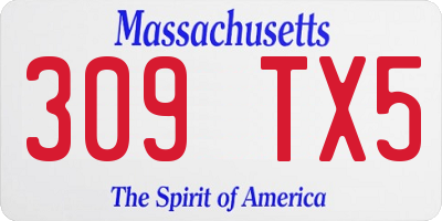 MA license plate 309TX5