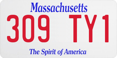 MA license plate 309TY1