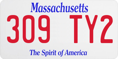MA license plate 309TY2