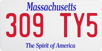 MA license plate 309TY5