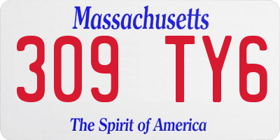 MA license plate 309TY6