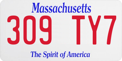 MA license plate 309TY7