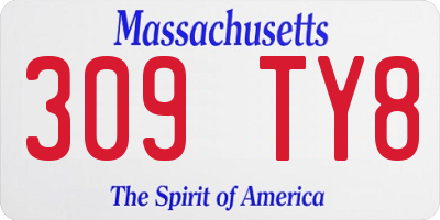 MA license plate 309TY8