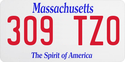 MA license plate 309TZ0