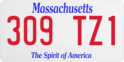 MA license plate 309TZ1