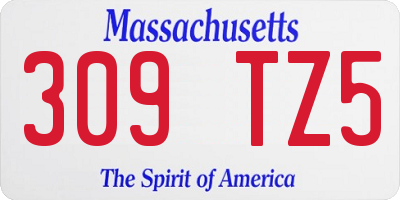 MA license plate 309TZ5