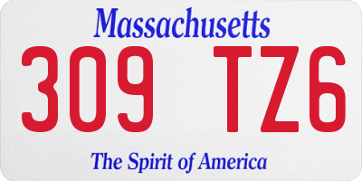 MA license plate 309TZ6