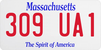 MA license plate 309UA1