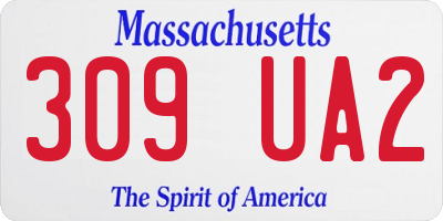 MA license plate 309UA2