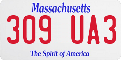 MA license plate 309UA3