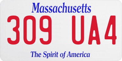 MA license plate 309UA4