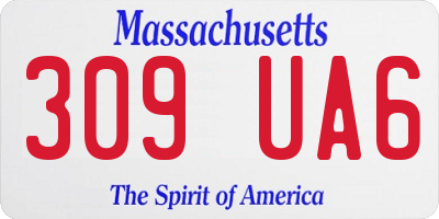 MA license plate 309UA6