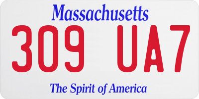 MA license plate 309UA7