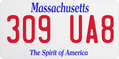 MA license plate 309UA8