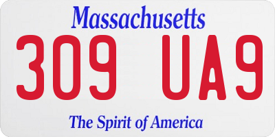MA license plate 309UA9