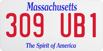 MA license plate 309UB1