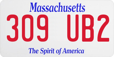 MA license plate 309UB2