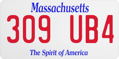 MA license plate 309UB4