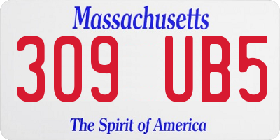 MA license plate 309UB5