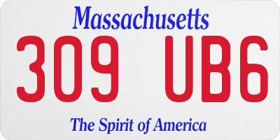 MA license plate 309UB6