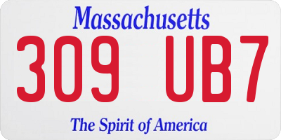 MA license plate 309UB7