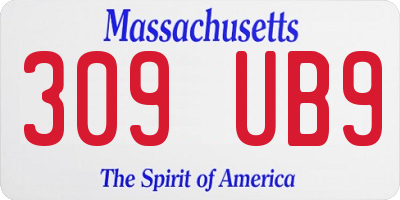 MA license plate 309UB9