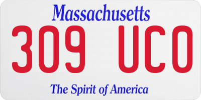 MA license plate 309UC0