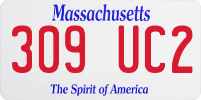 MA license plate 309UC2