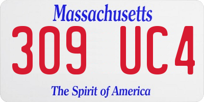 MA license plate 309UC4