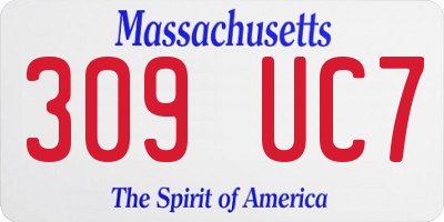 MA license plate 309UC7