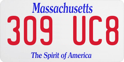 MA license plate 309UC8
