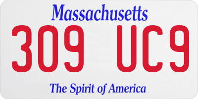 MA license plate 309UC9