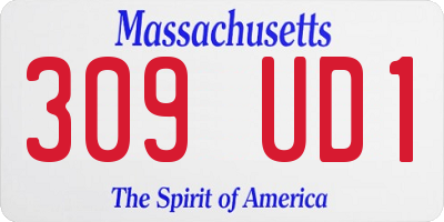 MA license plate 309UD1