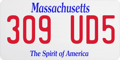 MA license plate 309UD5