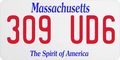 MA license plate 309UD6