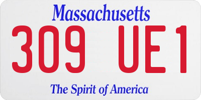 MA license plate 309UE1