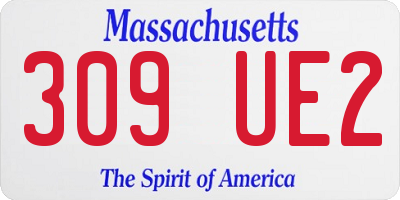 MA license plate 309UE2