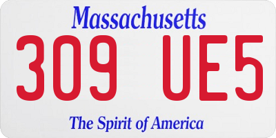 MA license plate 309UE5
