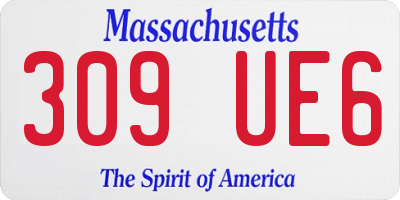 MA license plate 309UE6