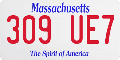 MA license plate 309UE7
