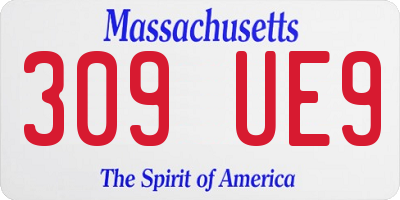 MA license plate 309UE9