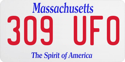 MA license plate 309UF0