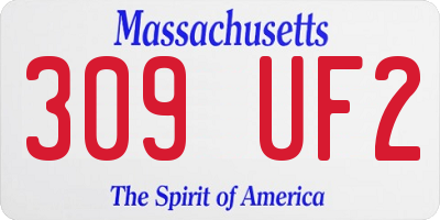 MA license plate 309UF2