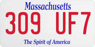 MA license plate 309UF7