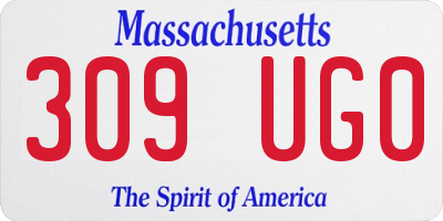 MA license plate 309UG0