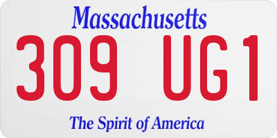 MA license plate 309UG1