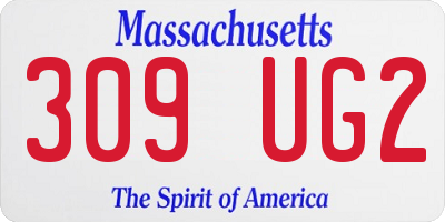 MA license plate 309UG2