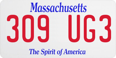MA license plate 309UG3