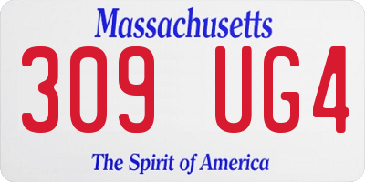 MA license plate 309UG4